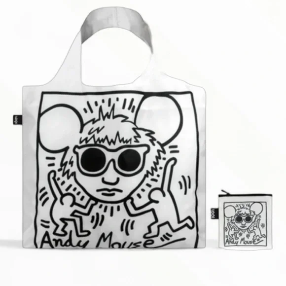 NEW Keith Haring's Andy Mouse Reusable Shopping Bag LOQI Museum BESTSELLER NWT - Picture 1 of 5